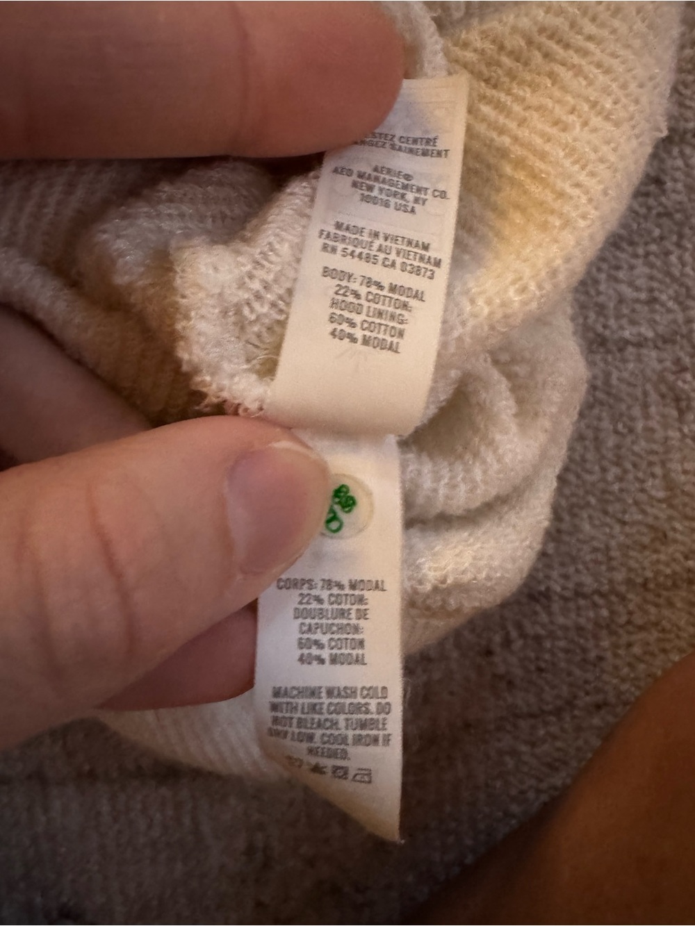 OFFLINE By Aerie Keep It 100 Terry Full Zip Hoodie, Heathered Frost - Picture 14 of 14
